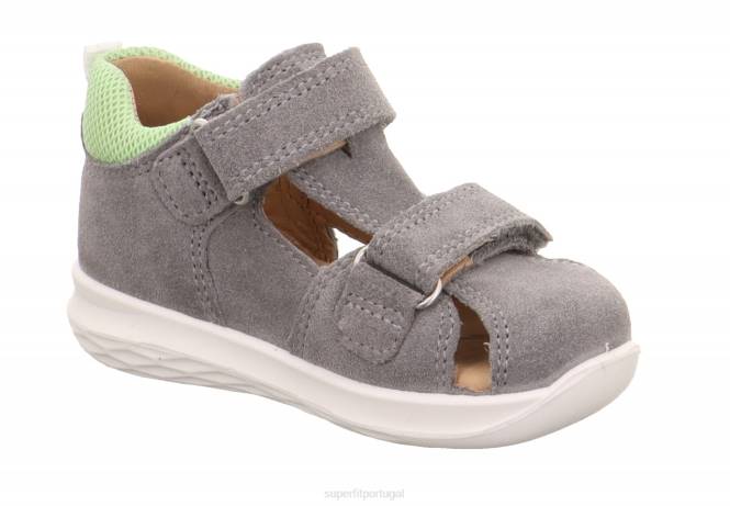 Superfit cinza claro/verde bebês bumblebee - sandália com fecho de velcro JFFX172