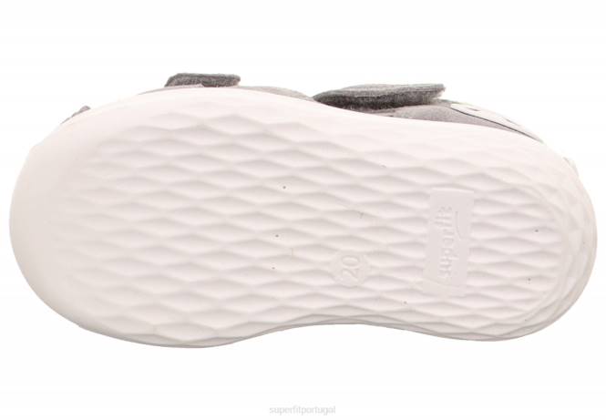 Superfit cinza claro/verde bebês bumblebee - sandália com fecho de velcro JFFX172