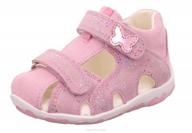Superfit rosa bebês fanni - sandália com fecho de velcro JFFX191