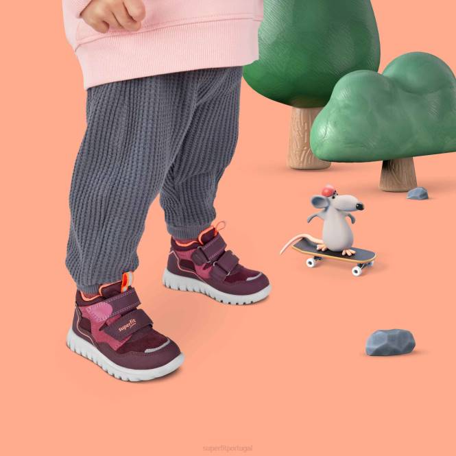 Superfit Laranja vermelha bebês sport7 mini - tênis cano alto com fecho de velcro JFFX273