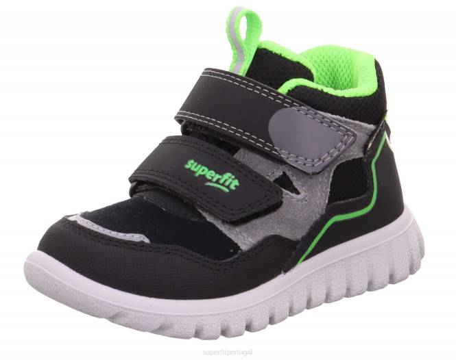 Superfit Preto Verde bebês sport7 mini - tênis cano alto com fecho de velcro JFFX401