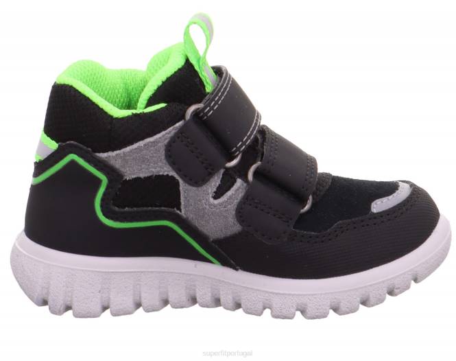 Superfit Preto Verde bebês sport7 mini - tênis cano alto com fecho de velcro JFFX401
