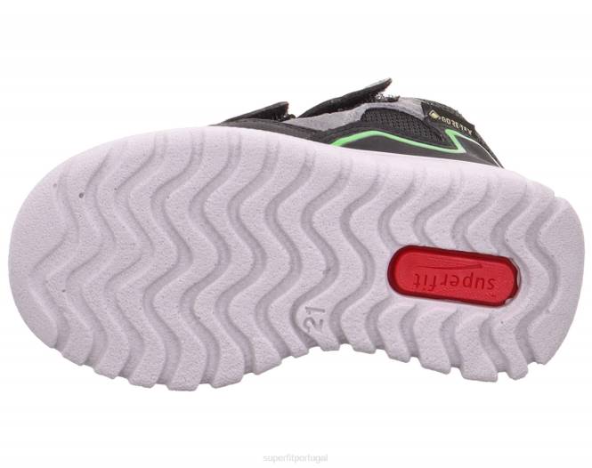 Superfit Preto Verde bebês sport7 mini - tênis cano alto com fecho de velcro JFFX401