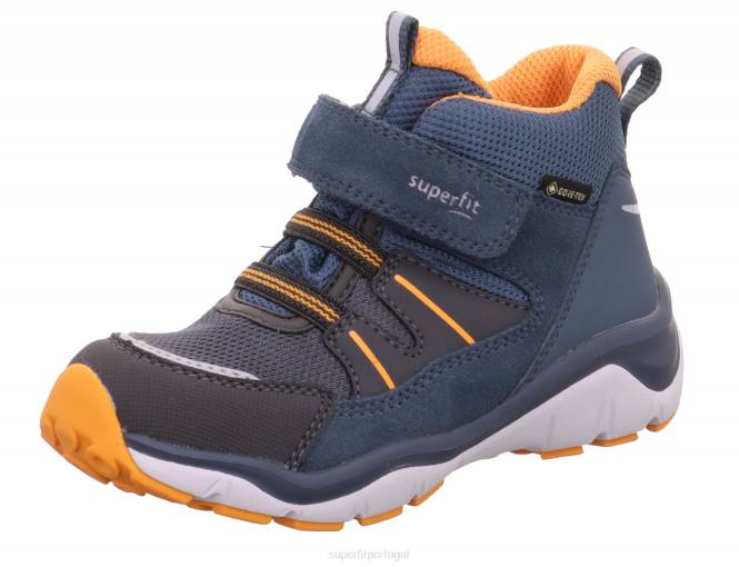 Superfit azul/laranja bebês sport5 - tênis de cano alto com fecho de velcro JFFX406