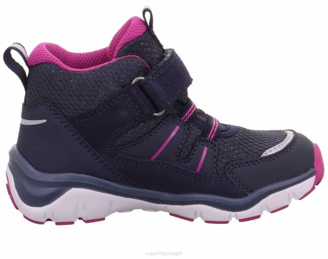 Superfit azul/rosa bebês sport5 - tênis de cano alto com fecho de velcro JFFX388