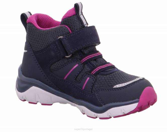 Superfit azul/rosa bebês sport5 - tênis de cano alto com fecho de velcro JFFX388