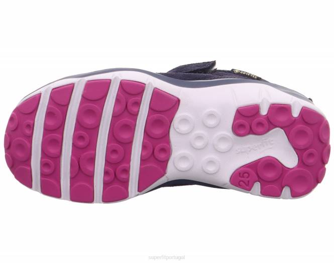 Superfit azul/rosa bebês sport5 - tênis de cano alto com fecho de velcro JFFX388