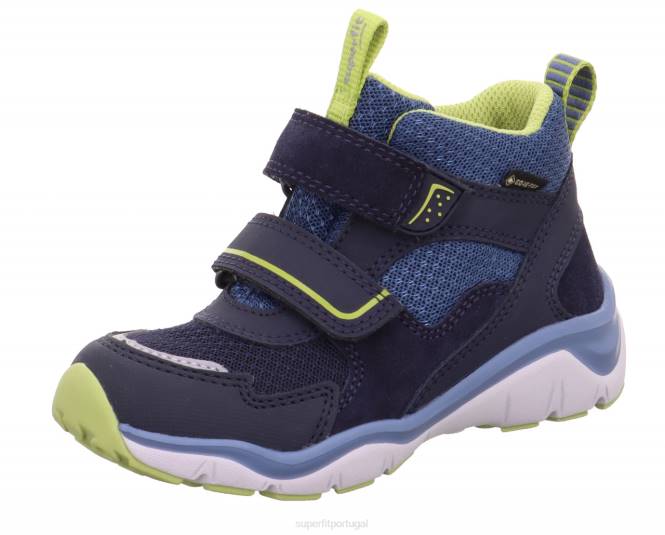 Superfit azul/verde claro bebês sport5 - tênis de cano alto com fecho de velcro JFFX383