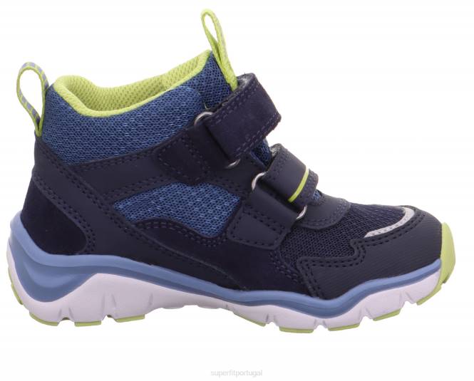 Superfit azul/verde claro bebês sport5 - tênis de cano alto com fecho de velcro JFFX383