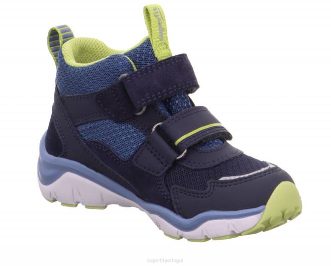 Superfit azul/verde claro bebês sport5 - tênis de cano alto com fecho de velcro JFFX383