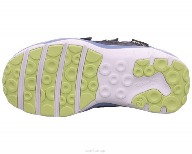 Superfit azul/verde claro bebês sport5 - tênis de cano alto com fecho de velcro JFFX383