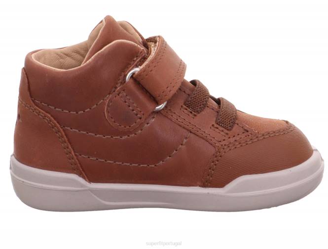 Superfit marrom bebês superfree - tênis cano alto com fecho de velcro JFFX393