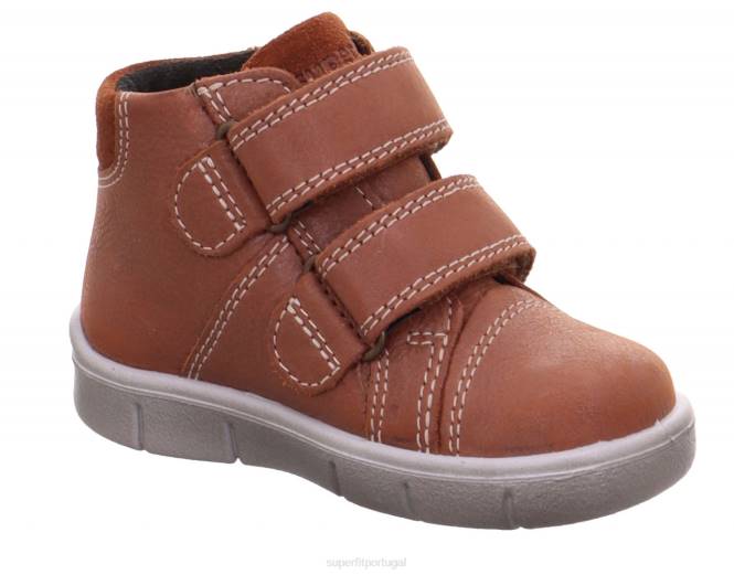 Superfit marrom bebês ulli - tênis de cano alto com fecho de velcro JFFX426