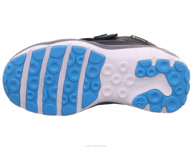 Superfit preto/azul claro bebês sport5 - tênis de cano alto com fecho de velcro JFFX416