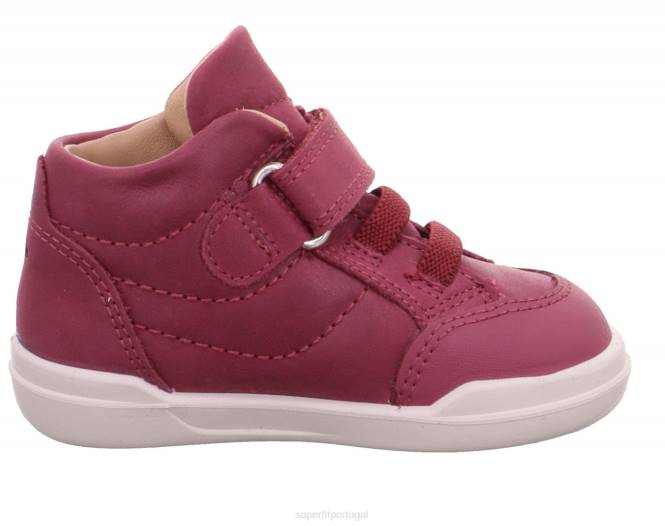 Superfit rosa bebês superfree - tênis cano alto com fecho de velcro JFFX413