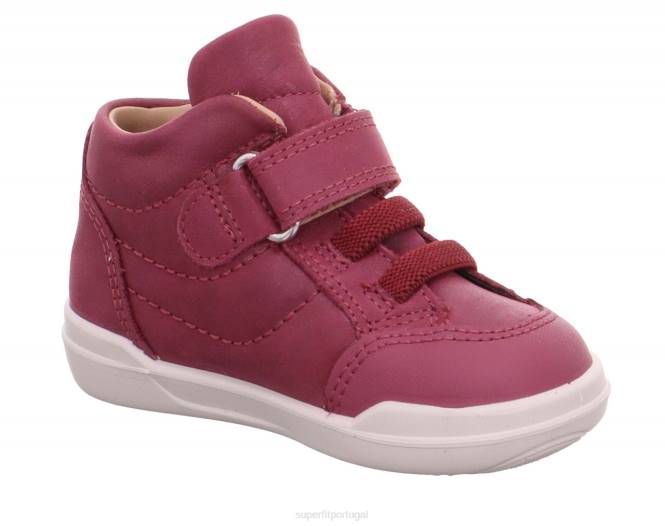Superfit rosa bebês superfree - tênis cano alto com fecho de velcro JFFX413