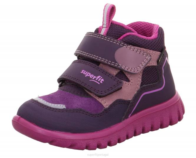Superfit roxo Rosa bebês sport7 mini - tênis cano alto com fecho de velcro JFFX368