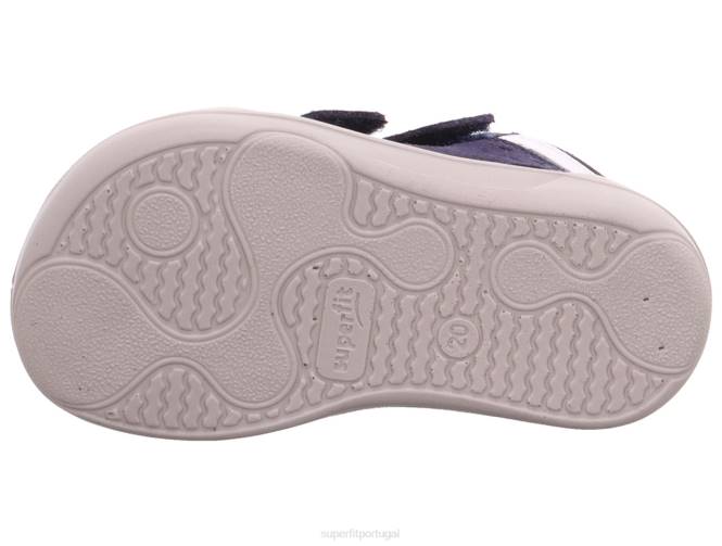 Superfit Branco azulado bebês superfree - tênis cano baixo com velcro JFFX351