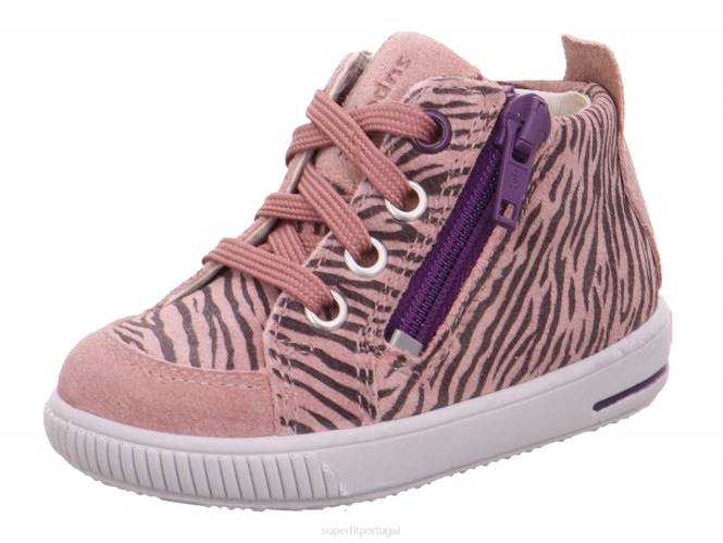 Superfit Rosa Roxo bebês moppy - tênis baixo com zíper JFFX377