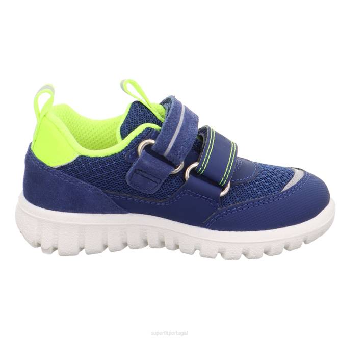 Superfit azul amarelo bebês sport7 mini - tênis baixo com fecho de velcro JFFX316