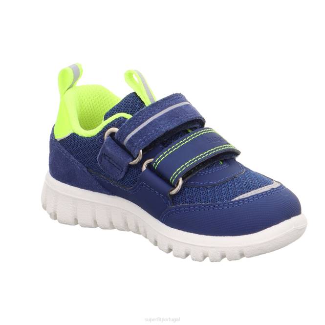 Superfit azul amarelo bebês sport7 mini - tênis baixo com fecho de velcro JFFX316
