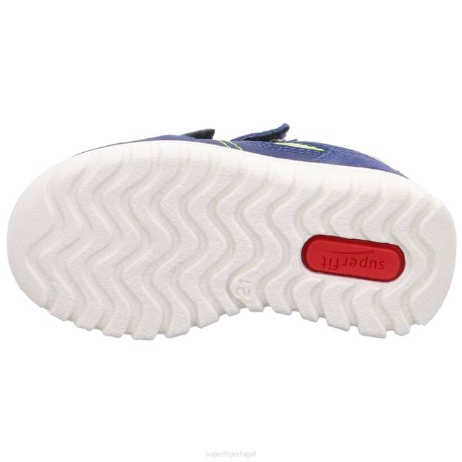 Superfit azul amarelo bebês sport7 mini - tênis baixo com fecho de velcro JFFX316