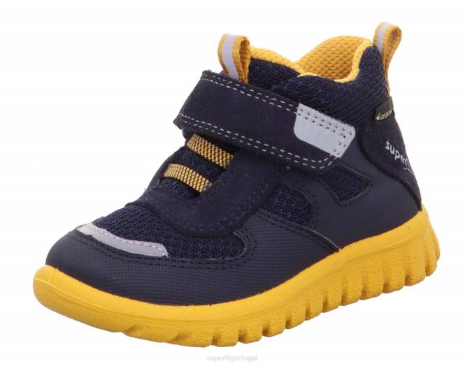 Superfit azul amarelo bebês sport7 mini - tênis baixo com fecho de velcro JFFX423