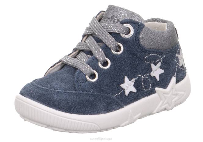Superfit azul/cinza claro bebês starlight - tênis cano baixo com cadarço JFFX288