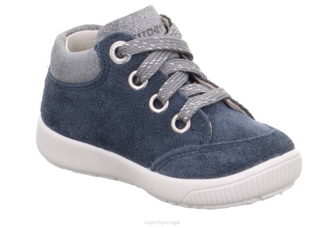 Superfit azul/cinza claro bebês starlight - tênis cano baixo com cadarço JFFX288