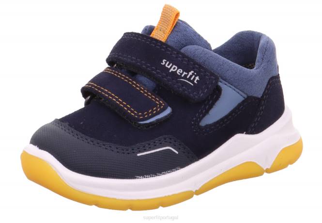 Superfit azul/laranja bebês cooper - tênis cano baixo com velcro JFFX283