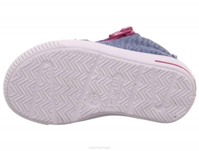 Superfit azul/rosa bebês moppy - tênis baixo com zíper JFFX425