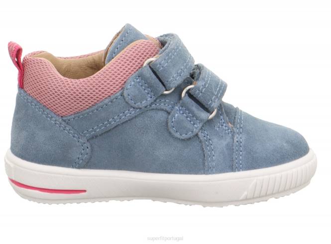 Superfit azul/rosa bebês moppy - tênis cano baixo com velcro JFFX342
