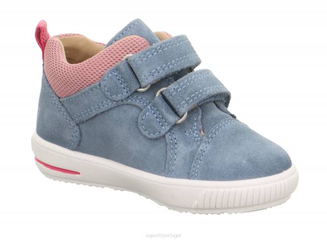 Superfit azul/rosa bebês moppy - tênis cano baixo com velcro JFFX342