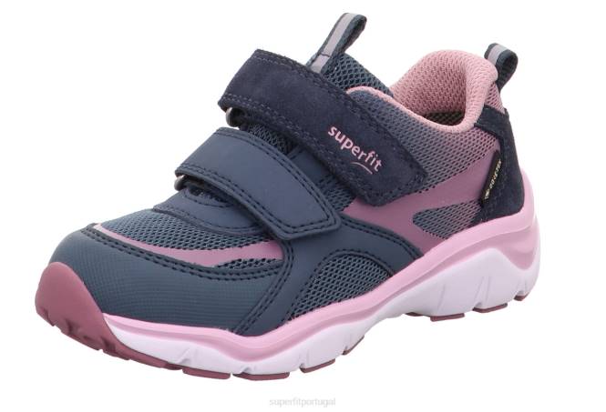 Superfit azul/rosa bebês sport5 - tênis baixo com fecho de velcro JFFX349