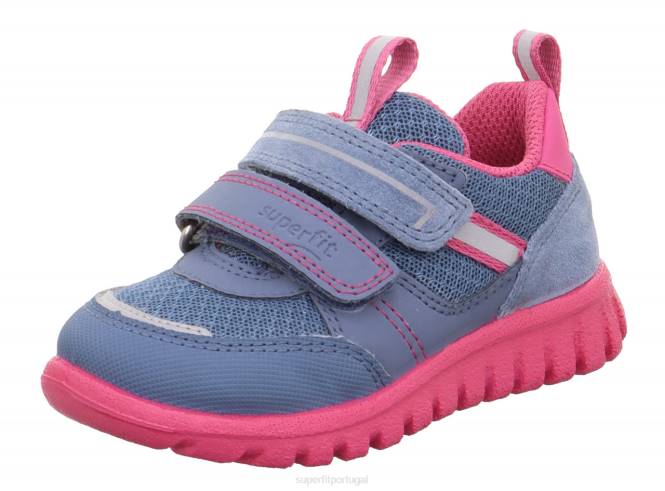 Superfit azul/rosa bebês sport7 mini - tênis baixo com fecho de velcro JFFX238
