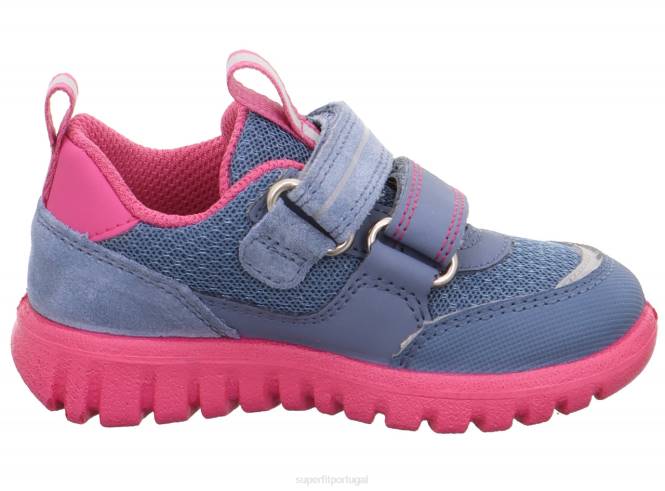 Superfit azul/rosa bebês sport7 mini - tênis baixo com fecho de velcro JFFX238