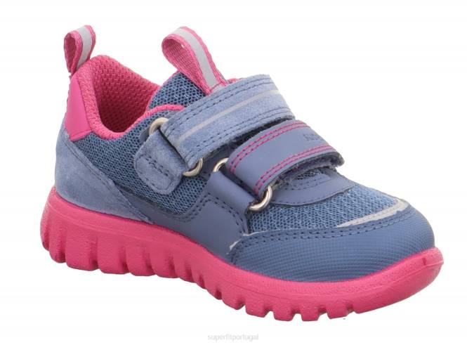 Superfit azul/rosa bebês sport7 mini - tênis baixo com fecho de velcro JFFX238
