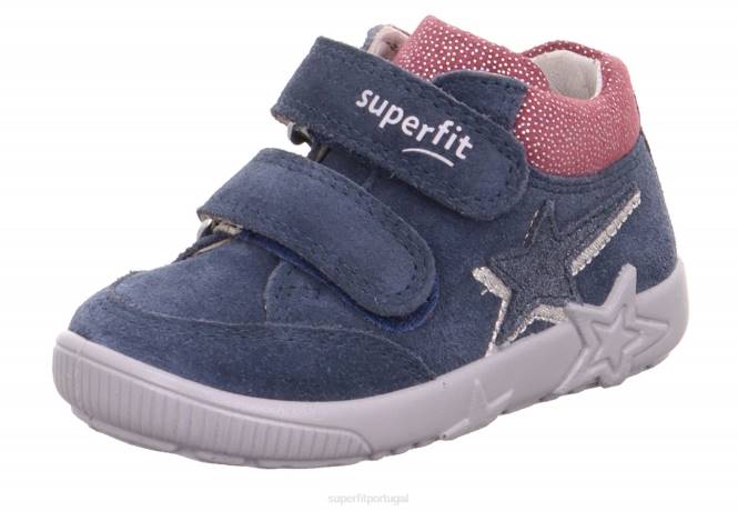 Superfit azul/rosa bebês starlight - tênis cano baixo com velcro JFFX386