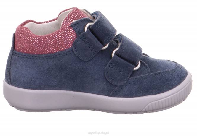 Superfit azul/rosa bebês starlight - tênis cano baixo com velcro JFFX386
