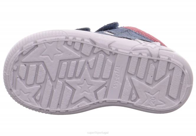Superfit azul/rosa bebês starlight - tênis cano baixo com velcro JFFX386