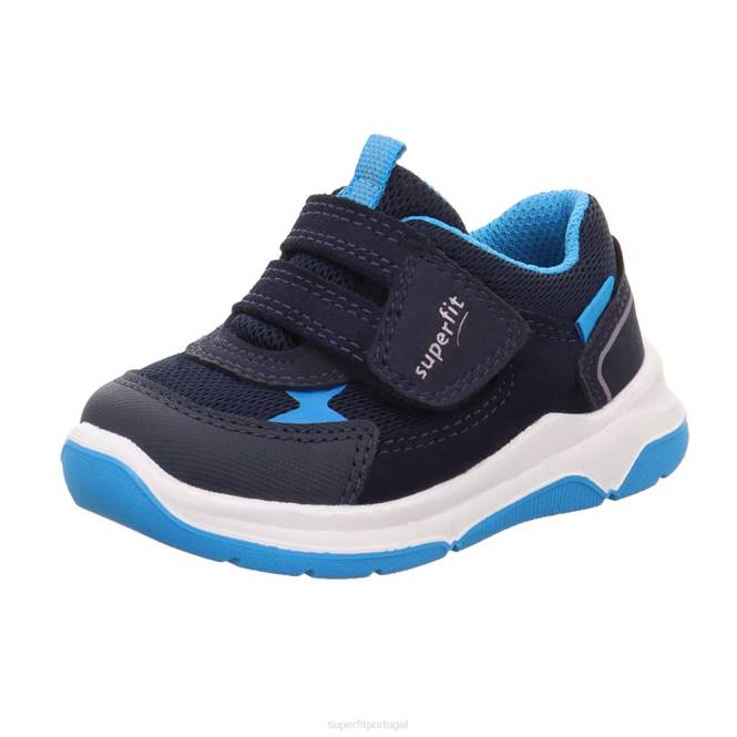 Superfit azul/turquesa bebês cooper - tênis cano baixo com velcro JFFX334