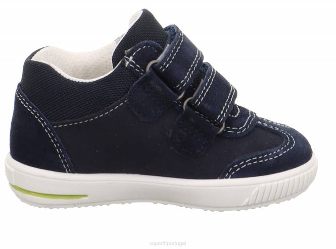 Superfit azul/verde claro bebês moppy - tênis cano baixo com velcro JFFX245