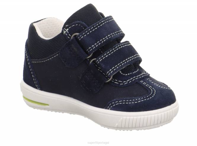Superfit azul/verde claro bebês moppy - tênis cano baixo com velcro JFFX245