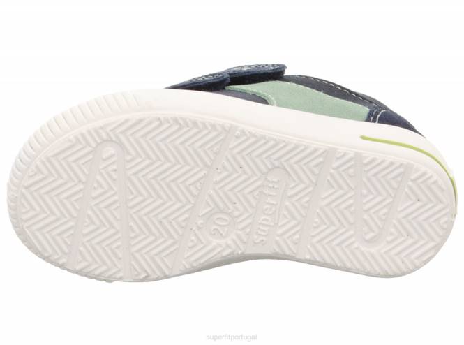 Superfit azul/verde claro bebês moppy - tênis cano baixo com velcro JFFX245