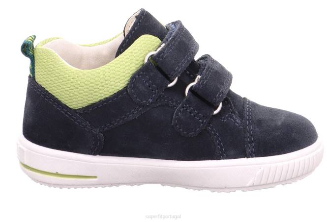 Superfit azul/verde claro bebês moppy - tênis cano baixo com velcro JFFX344