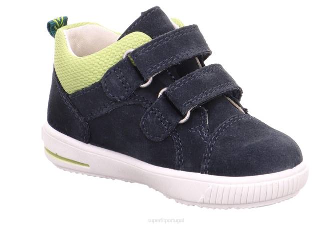 Superfit azul/verde claro bebês moppy - tênis cano baixo com velcro JFFX344