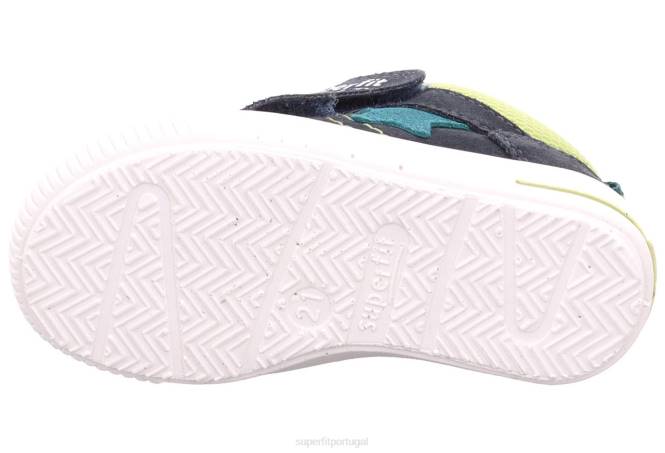 Superfit azul/verde claro bebês moppy - tênis cano baixo com velcro JFFX344
