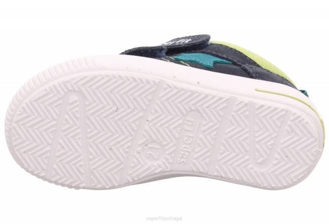 Superfit azul/verde claro bebês moppy - tênis cano baixo com velcro JFFX344