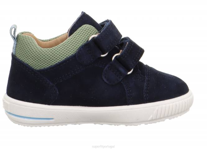 Superfit azul/verde claro bebês moppy - tênis cano baixo com velcro JFFX352