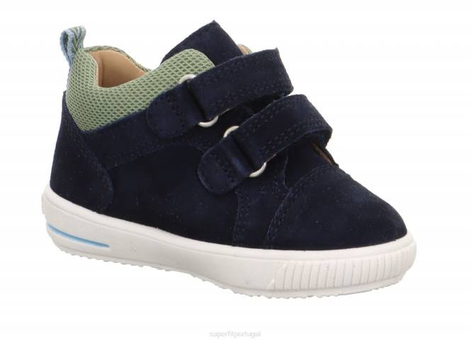 Superfit azul/verde claro bebês moppy - tênis cano baixo com velcro JFFX352